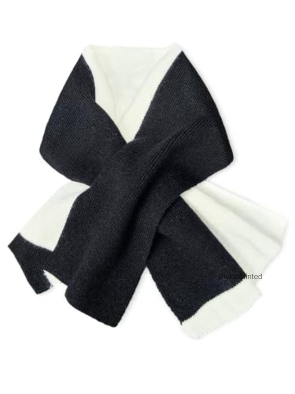 Lightweight Short Knit Scarf Wool Blend Loophole Winter Neck Wrap
